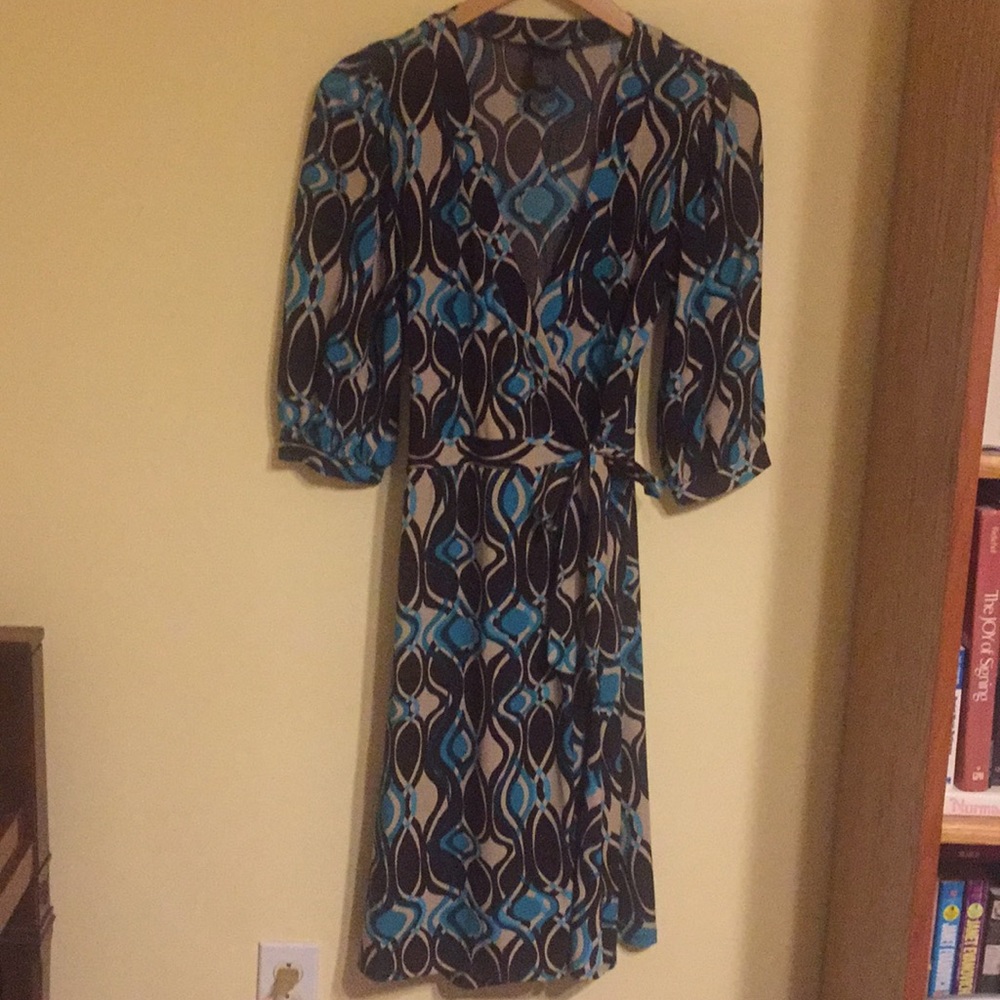 Wrap Dress with 70s Inspired Print